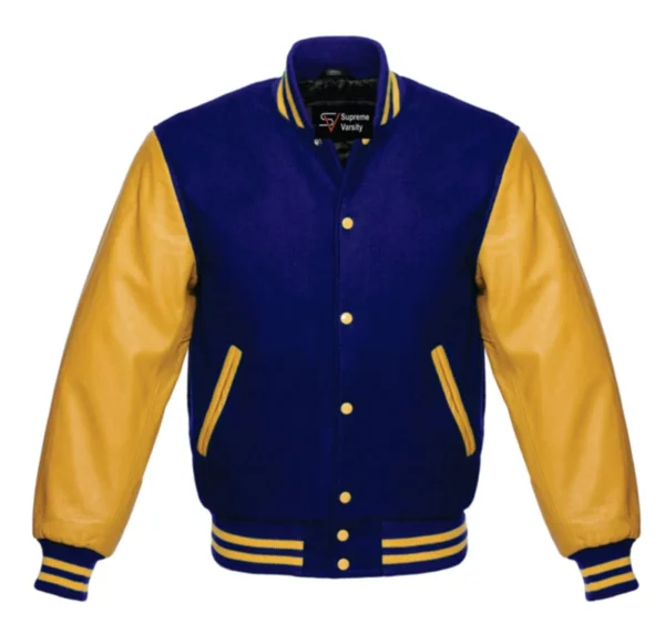 Royal blue and gold letterman jacket – Supreme Varsity