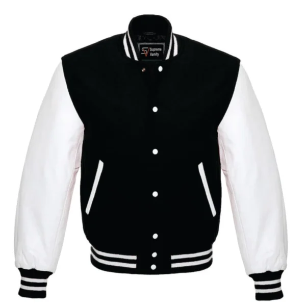 black and white varsity jacket – Supreme Varsity