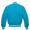 Columbia blue wool letterman varsity jacket white rib back