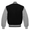 black and gray letterman varsity jacket back