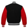 black and red letterman varsity jacket back