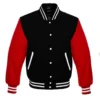 black and red letterman varsity jacket