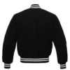 black wool letterman varsity jacket white rib back