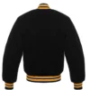 black wool yellow letterman varsity jacket white rib back