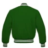 forest green wool letterman varsity jacket white rib back