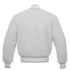 light grey wool letterman varsity jacket white rib back