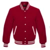 maroon wool letterman varsity jacket white rib