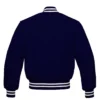 navy wool letterman varsity jacket white rib back