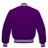 purple wool letterman varsity jacket white rib back