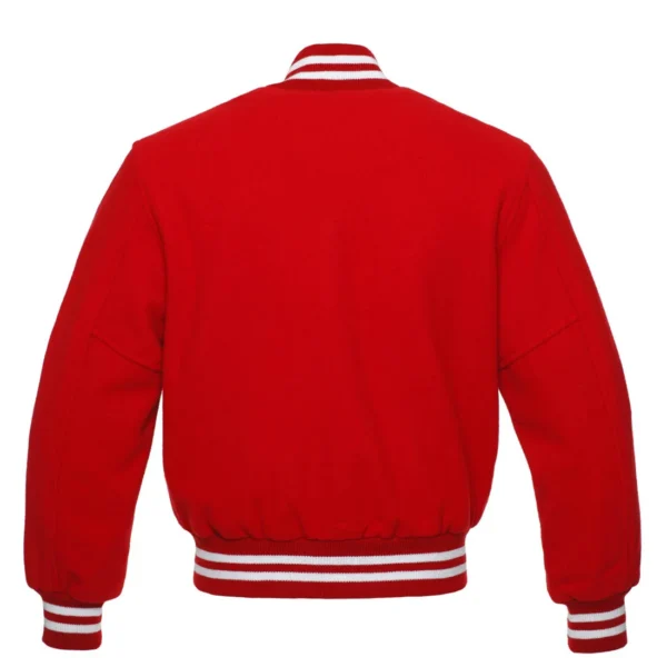 red wool letterman varsity jacket white rib back