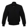 solid black wool letterman varsity jacket