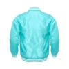 tiffany satin bomber varsity jacket white rib back