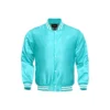 tiffany satin bomber varsity jacket white rib