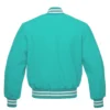 tiffany turquoise wool letterman varsity jacket white rib back