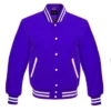 royal blue wool letterman varsity jacket white rib